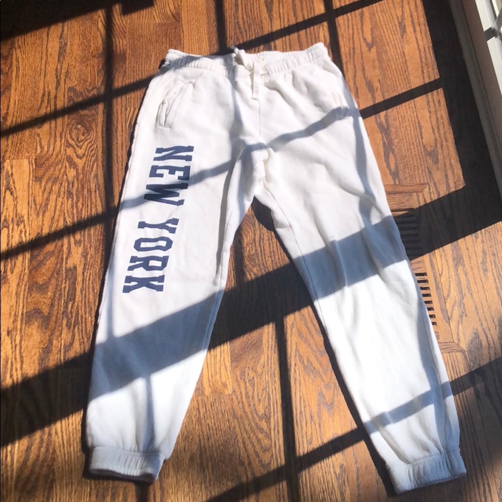 Brandy Melville New York White Sweatpants